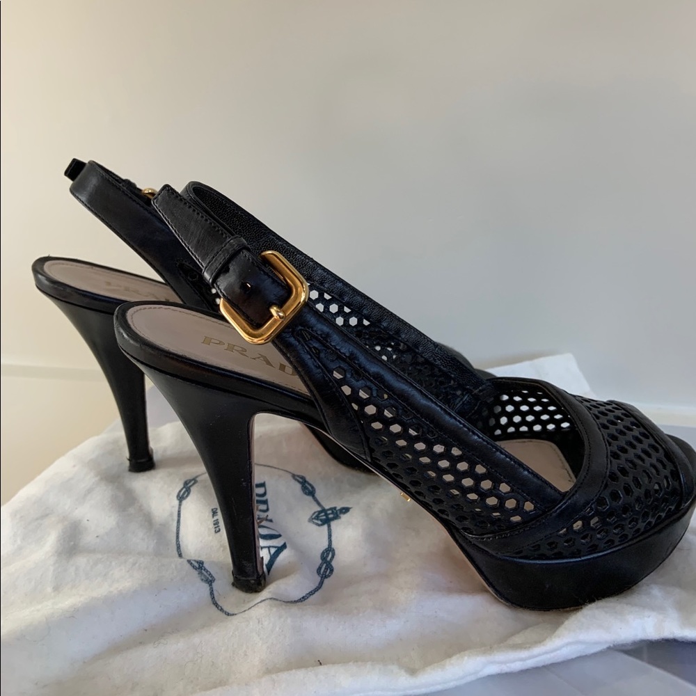 Prada sling back pumps
